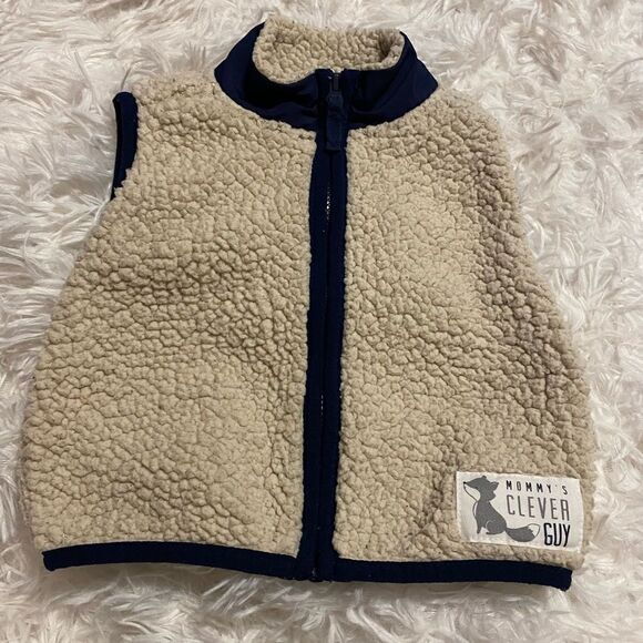 Carter’s 3M Sherpa Vest ‘Mommy’s Clever Guy’ - Picture 1 of 5